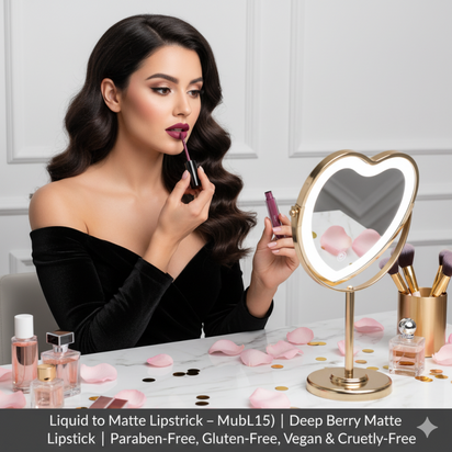 Liquid to Matte Lipstick – Mulberry (LML15) | Deep Berry Matte Lipstick | Paraben-Free, Gluten-Free, Vegan & Cruelty-Free