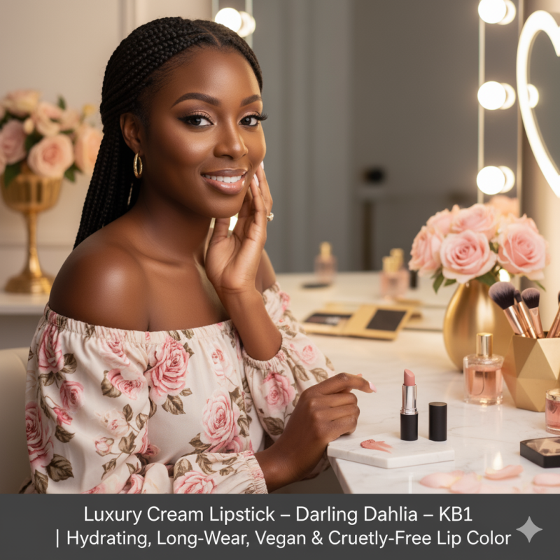 Luxury Cream Lipstick – Darling Dahlia – KB1 | Hydrating, Long-Wear, Vegan & Cruelty-Free Lip Color